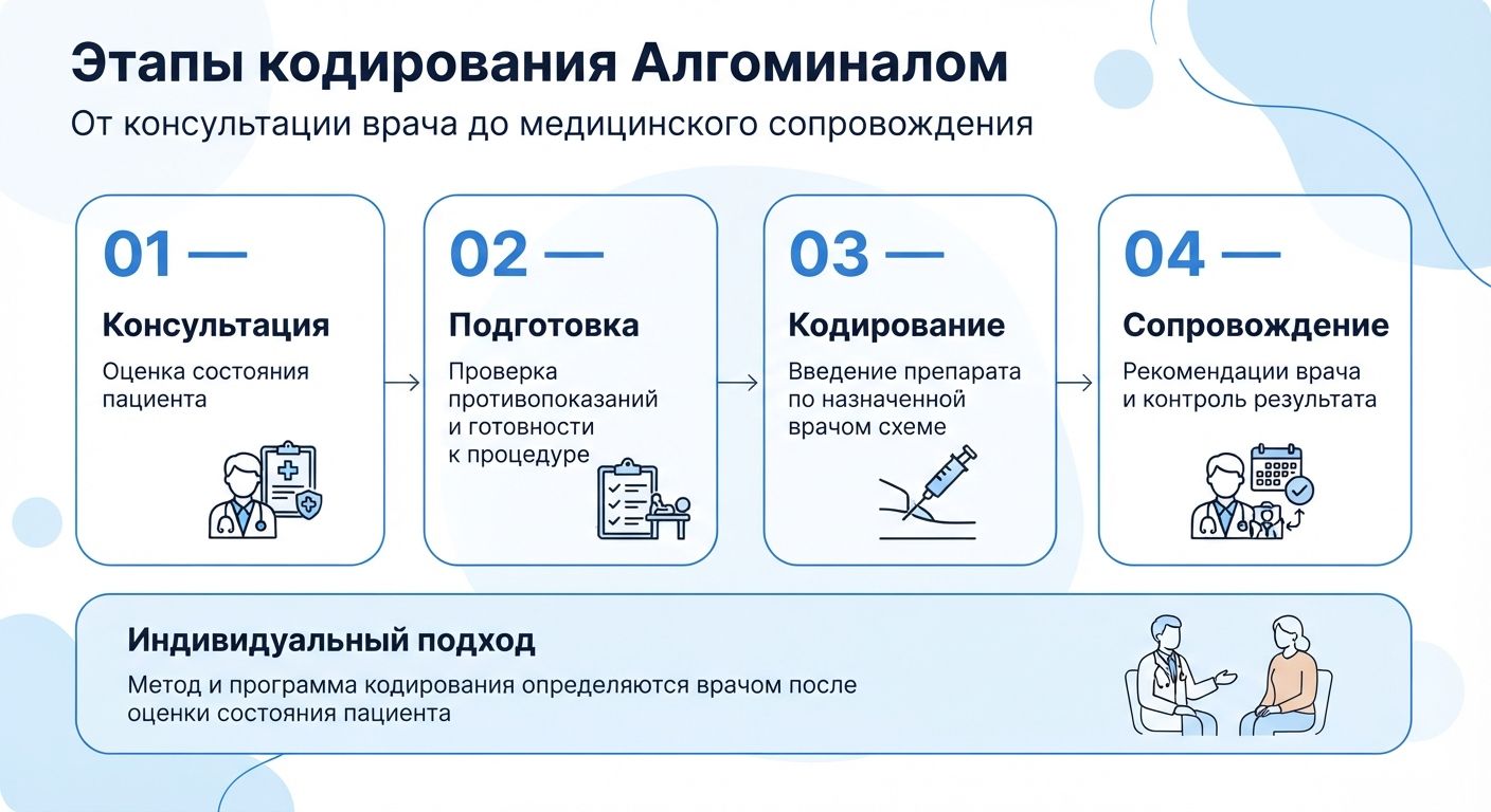 Кодирование препаратом «Алгоминал» в Сорске инфографика