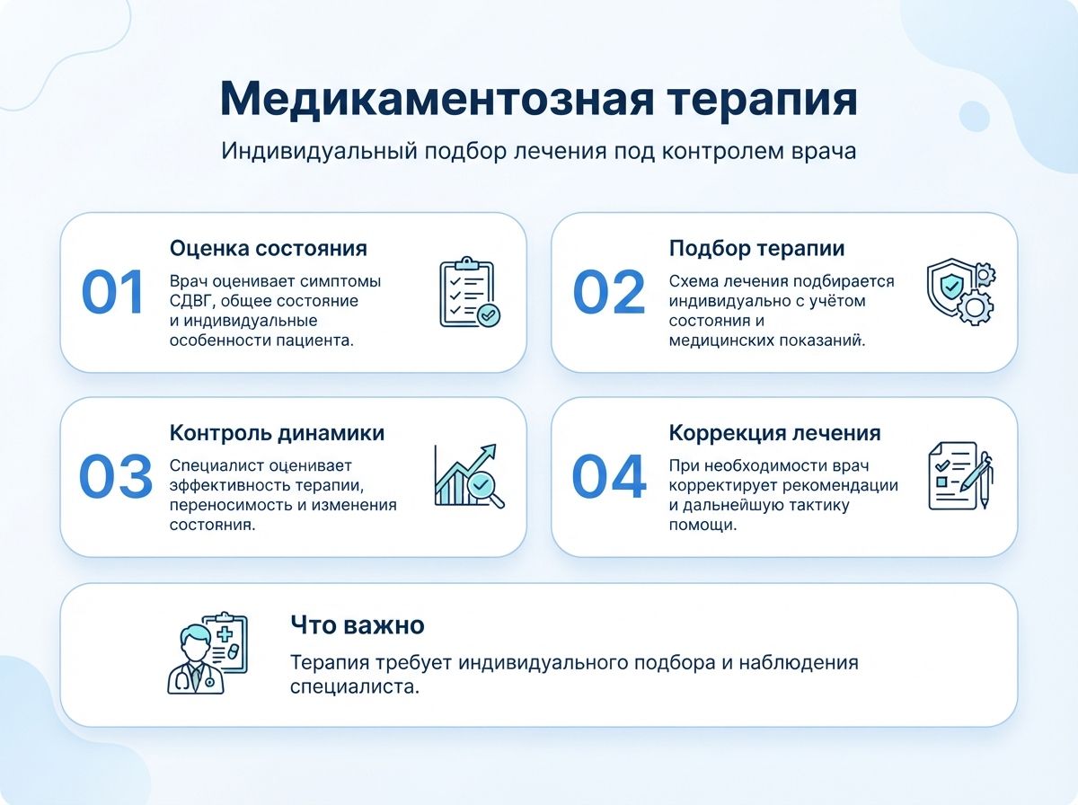 Лечение СДВГ в Сорске у детей и взрослыхинфографика